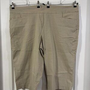Terra & Sky Women’s Khaki Capri Pants Size 3X (24W–26W)